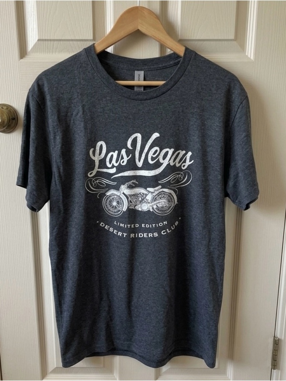 NWOT Men's / Adult Small Charcoal Gray Las Vegas Desert Riders Club Motorcycle T